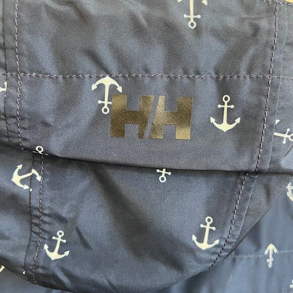 Helly Hansen Lyness Womens Rain Jacket Coat Size XS Blue Nautical Anchor Hooded - Picture 12 of 15